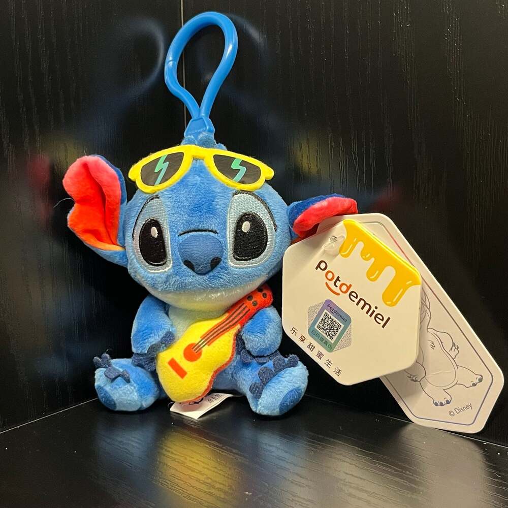 Disney Lilo & Stitch Plush Keychain with Sunglasses and Ukulele by Potdemiel